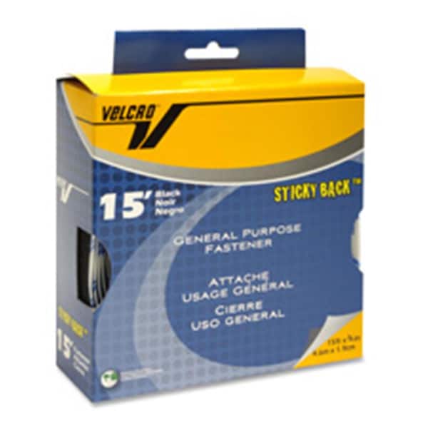Reclosable Fastener, 30 ft, 3/4" W, Black